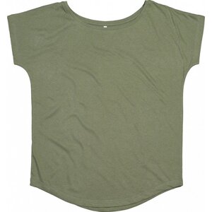Dámské oversize tričko Mantis z organické bavlny s kulatými lemy Barva: Soft Olive, Velikost: L