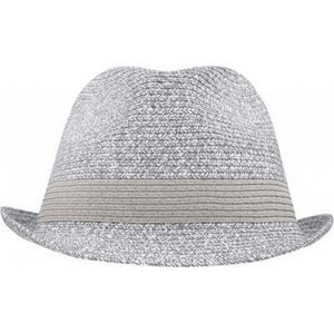 Myrtle beach Odolný slaměnný melírový klobouk z pružného materiálu Barva: šedá melange, Velikost: L/XL (58 cm) MB6700