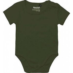 Neutral Kojenecké dupačky z organické bavlny s krátkým rukávkem a dlouhými nohavicemi Barva: zelená vojenská, Velikost: 62 NE11030