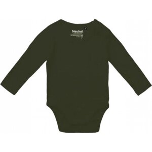 Neutral Kojenecké dupačky z organické bavlny s dlouhými rukávy a nohavicemi Barva: zelená vojenská, Velikost: 62 NE11130