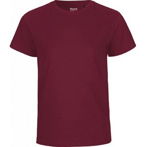 Neutral Dětské organické tričko s krátkým rukávem a výztužnou páskou za krkem Barva: Červená vínová, Velikost: 104/110 NE30001