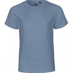 Neutral Dětské organické tričko s krátkým rukávem a výztužnou páskou za krkem Barva: Dusty Indigo, Velikost: 104/110 NE30001