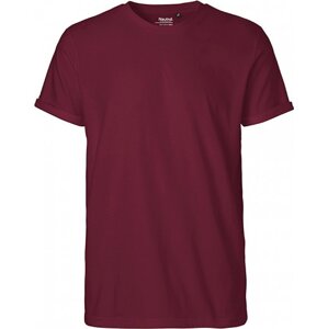 Neutral Moderní pánské organické tričko s ohnutými konci rukávů Barva: Červená vínová, Velikost: 3XL NE60012