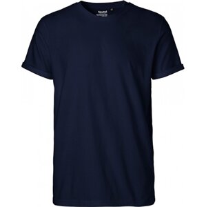 Neutral Moderní pánské organické tričko s ohnutými konci rukávů Barva: modrá námořní, Velikost: S NE60012