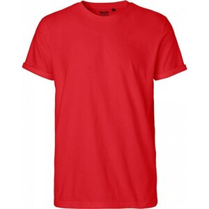 Neutral Moderní pánské organické tričko s ohnutými konci rukávů Barva: Červená, Velikost: 3XL NE60012