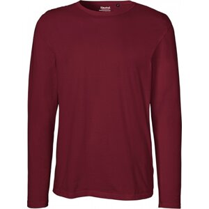 Neutral Moderní pánské organické triko s dlouhými rukávy Barva: Červená vínová, Velikost: 3XL NE61050