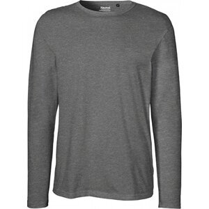 Neutral Moderní pánské organické triko s dlouhými rukávy Barva: šedá tmavá melír, Velikost: 3XL NE61050