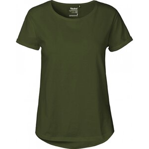 Neutral Dámské organické tričko s ohnutými rukávky a kulatým lemem Barva: zelená vojenská, Velikost: L NE80012