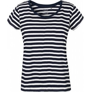 Dámské volné tričko Neutral z organické bavlny 155 g/m Barva: bílá - modrá námořní, Velikost: L NE81003