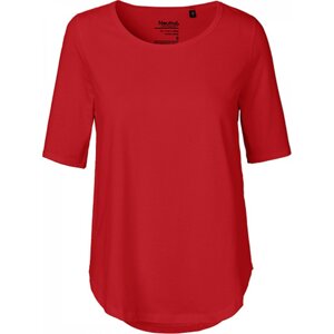 Dámské organické tričko Neutral s polovičními rukávy a kulatým lemem Barva: Červená, Velikost: L NE81004