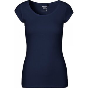 Dámské organické tričko Neutral se širokým výstřihem Barva: modrá námořní, Velikost: L NE81010