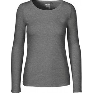 Fairtrade bavlněné tričko Neutral s dlouhým rukávem Barva: šedá tmavá melír, Velikost: M NE81050