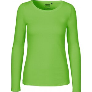 Fairtrade bavlněné tričko Neutral s dlouhým rukávem Barva: Limetková zelená, Velikost: L NE81050