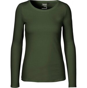 Fairtrade bavlněné tričko Neutral s dlouhým rukávem Barva: zelená vojenská, Velikost: L NE81050