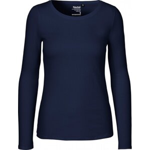 Fairtrade bavlněné tričko Neutral s dlouhým rukávem Barva: modrá námořní, Velikost: L NE81050