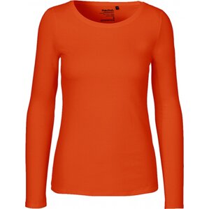 Fairtrade bavlněné tričko Neutral s dlouhým rukávem Barva: Oranžová, Velikost: L NE81050