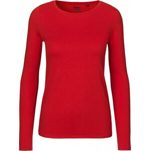 Fairtrade bavlněné tričko Neutral s dlouhým rukávem Barva: Červená, Velikost: XS NE81050