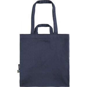 Neutral Pevná Fairtrade nákupní taška z organické bavlny s dvojitým uchem Barva: modrá námořní, Velikost: 38 x 42 cm NE90030
