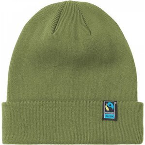 Dvojitá ohrnovací Fairtrade čepice Neutral z organické bavlny Barva: zelená vojenská NE93055