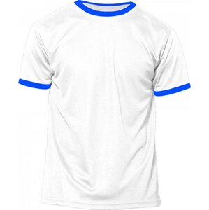 Nath Funkční dětské tričko na sport s kontrastními lemy 100% polyester Barva: bílá - modrá fluorescentní, Velikost: 03.04.2023 NH160K