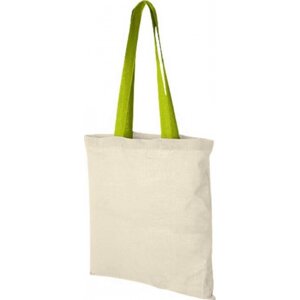 Plátěná taška Nevada s barevným držadlem Printwear Barva: přírodní - zelená jablková, Velikost: 38 x 42 cm NT110N