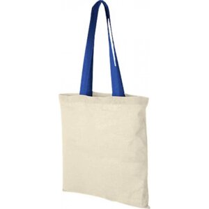 Plátěná taška Nevada s barevným držadlem Printwear Barva: přírodní - modrá královská, Velikost: 38 x 42 cm NT110N