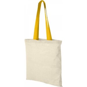 Plátěná taška Nevada s barevným držadlem Printwear Barva: přírodní - žlutá, Velikost: 38 x 42 cm NT110N