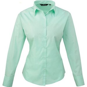Premier Workwear Dámská popelínová košile s dlouhým rukávem Barva: modrá blankytná, Velikost: 34 (6) PW300