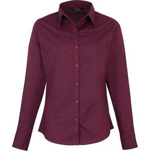 Premier Workwear Dámská popelínová košile s dlouhým rukávem Barva: fialová lilková, Velikost: 34 (6) PW300
