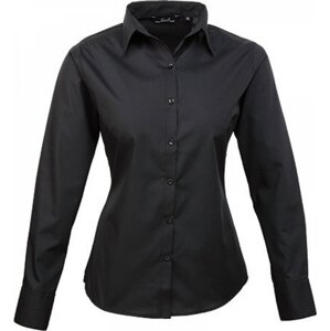 Premier Workwear Dámská popelínová košile s dlouhým rukávem Barva: Černá, Velikost: 34 (6) PW300