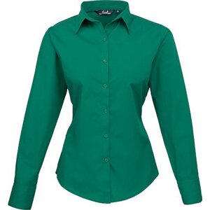 Premier Workwear Dámská popelínová košile s dlouhým rukávem Barva: Zelená emeraldová, Velikost: 50 (22) PW300