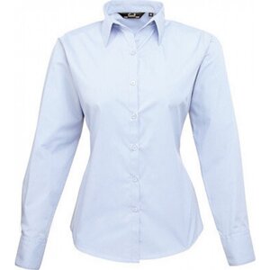 Premier Workwear Dámská popelínová košile s dlouhým rukávem Barva: modrá světlá, Velikost: 50 (22) PW300