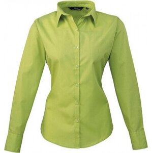 Premier Workwear Dámská popelínová košile s dlouhým rukávem Barva: Limetková světlá, Velikost: 34 (6) PW300