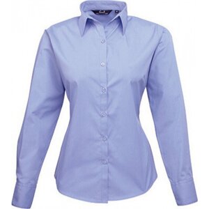 Premier Workwear Dámská popelínová košile s dlouhým rukávem Barva: Modrá střední, Velikost: 38 (10) PW300