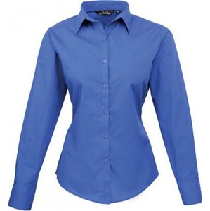 Premier Workwear Dámská popelínová košile s dlouhým rukávem Barva: modrá královská, Velikost: 34 (6) PW300