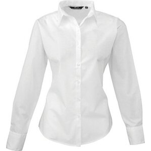Premier Workwear Dámská popelínová košile s dlouhým rukávem Barva: Bílá, Velikost: 34 (6) PW300