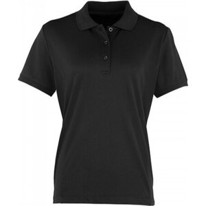 Premier Workwear Prodloužená dámská polokošile Coolchecker Piqué Barva: Černá, Velikost: L PW616