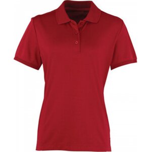 Premier Workwear Prodloužená dámská polokošile Coolchecker Piqué Barva: Červená vínová, Velikost: L PW616