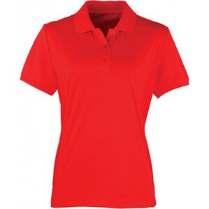 Premier Workwear Prodloužená dámská polokošile Coolchecker Piqué Barva: červená výrazná, Velikost: L PW616