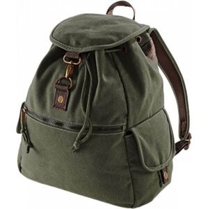 Vintage plátěný batoh s přezkou Quadra 18 l Barva: zelená vojenská vintage, Velikost: 30 x 36 x 16 cm QD612