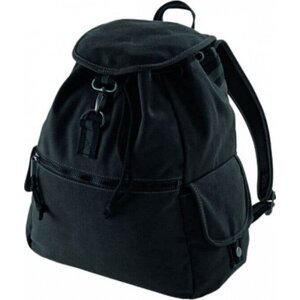 Vintage plátěný batoh s přezkou Quadra 18 l Barva: černá vintage, Velikost: 30 x 36 x 16 cm QD612