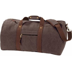 Vintage plátěná cestovní taška Quadra 45 l Barva: hnědá vintage, Velikost: 58 x 30 x 30 cm QD613
