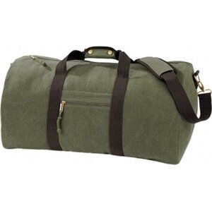 Vintage plátěná cestovní taška Quadra 45 l Barva: zelená vojenská vintage, Velikost: 58 x 30 x 30 cm QD613