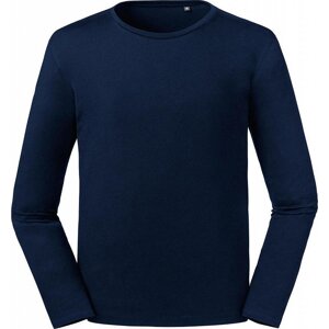 Russell Pure Organic 100 % organické pánské triko s dlouhým rukávem Barva: modrá námořní, Velikost: 3XL Z100M