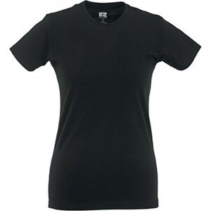 Dámské bavlněné měkčené tričko Slim fit Russell Barva: Černá, Velikost: XL Z155F
