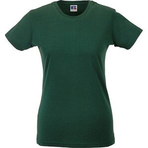 Dámské bavlněné měkčené tričko Slim fit Russell Barva: Zelená lahvová, Velikost: L Z155F