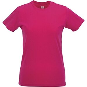 Dámské bavlněné měkčené tričko Slim fit Russell Barva: Růžová fuchsiová, Velikost: L Z155F