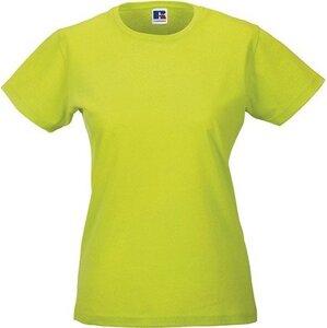 Dámské bavlněné měkčené tričko Slim fit Russell Barva: Limetková žlutá, Velikost: XL Z155F