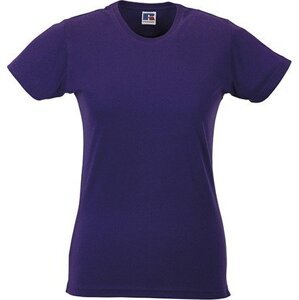 Dámské bavlněné měkčené tričko Slim fit Russell Barva: Fialová, Velikost: L Z155F