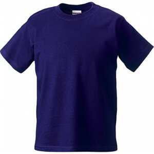 Měkčené 100% bavlněné tričko Russell 180 g/m Barva: Fialová, Velikost: XS Z180